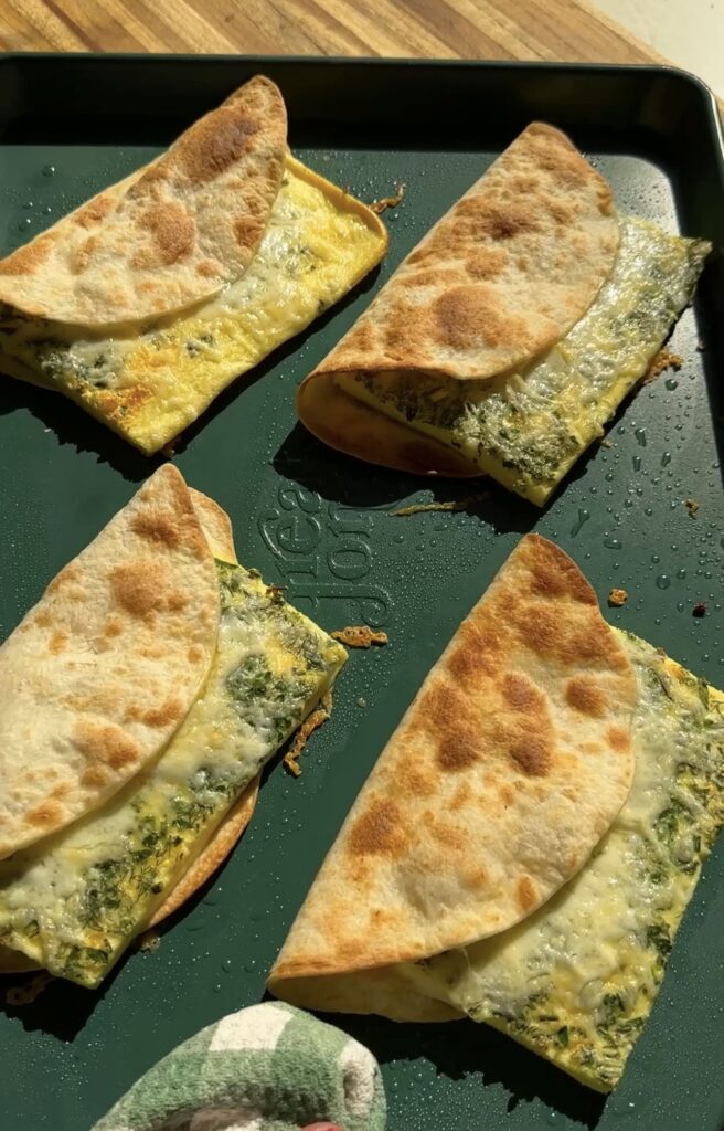 cottage cheese wake-up wraps on sheet pan