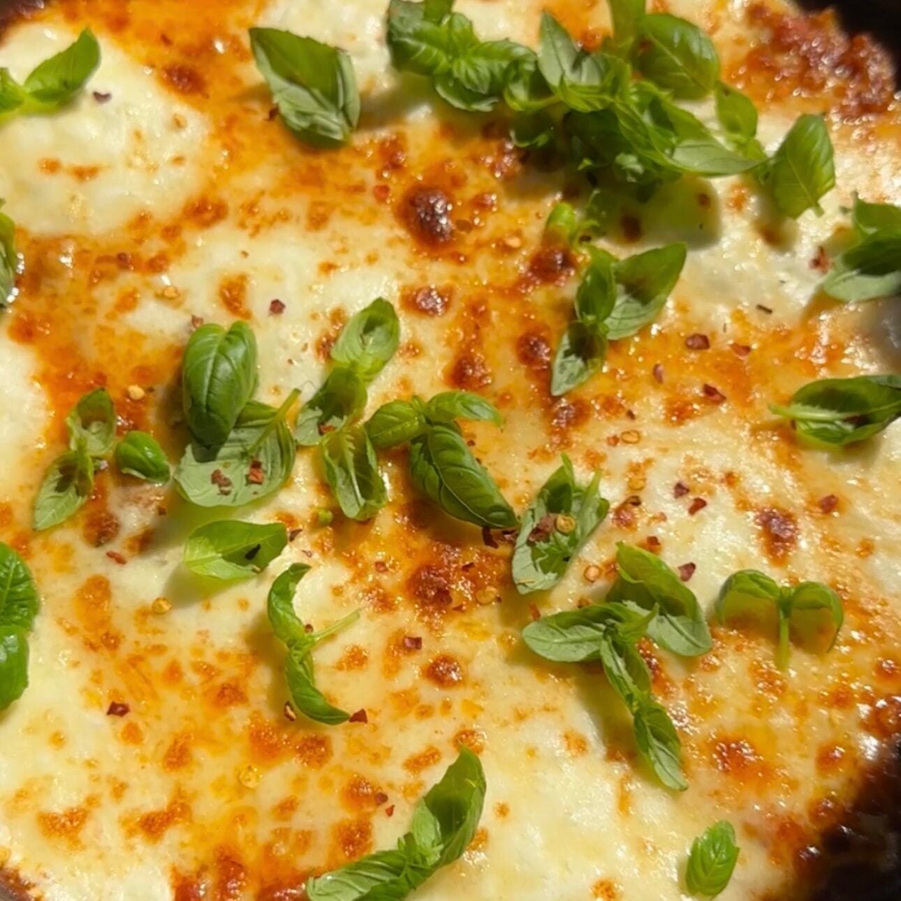 cottage cheese pizza beans in skillet