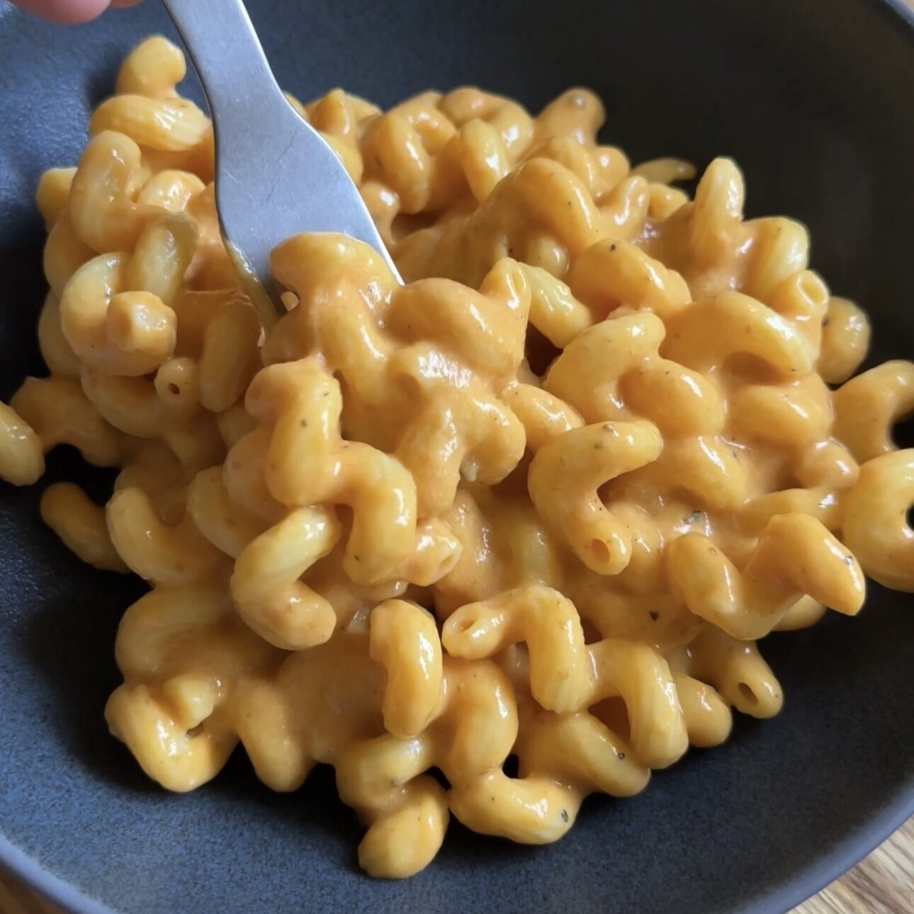 a bowl of protein pumpkin macaroni and cheese