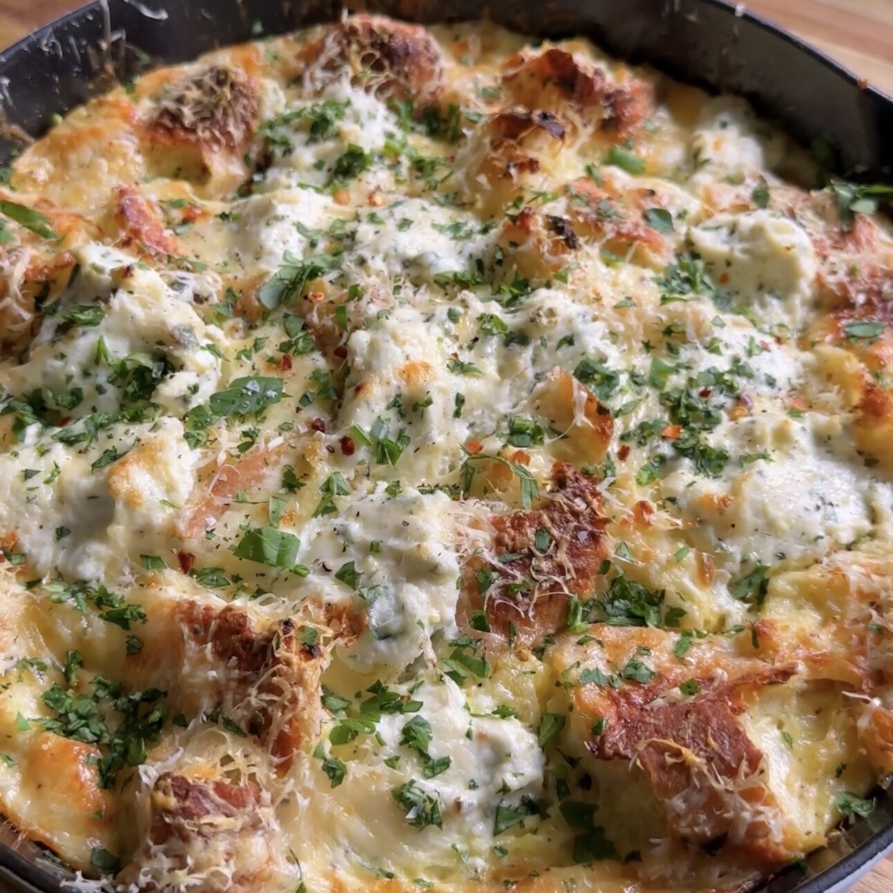 skillet-ricotta-strata