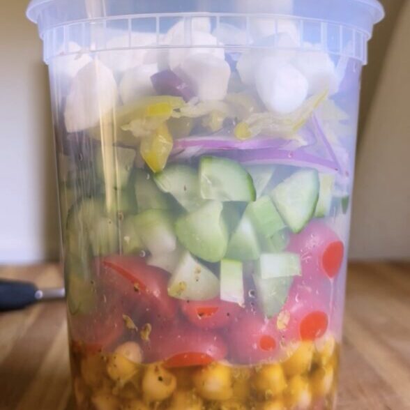 vegetarian italian chopped chickpea salad