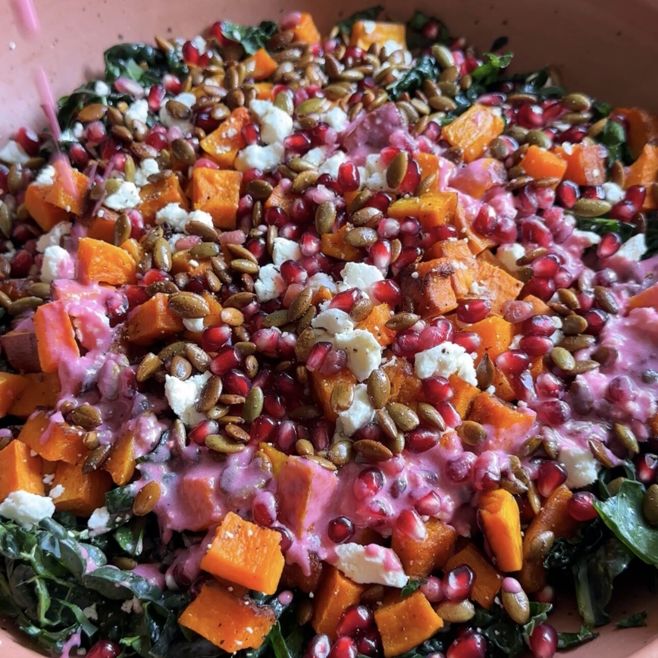 winter crunch salad in a large salad bowl